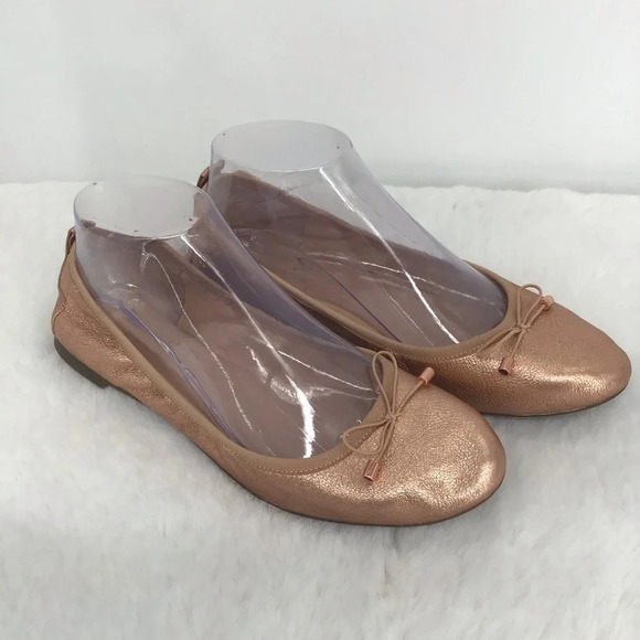 Jessica Simpson Nalan Leather Rose Gold Ballet Flats Casual Career Size 7.5 - Picture 3 of 11